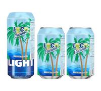 Skywin Lot de 3 manchons en silicone pour canettes de 355 ml pour canettes de boissons cachées en la déguisant comme une canette d'eau de coco naturelle (bleu clair)