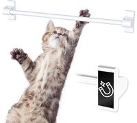 Skywin Porte-serviettes magnétique pour réfrigérateur - 1 petite tringle à rideau magnétique pour porte en métal avec longueur réglable - S'adapte aux serviettes et se fixe facilement (blanc)