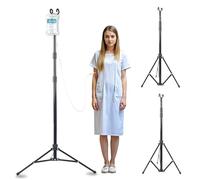 Skywin Trépied IV avec crochet - Lot de 3 supports pliables avec crochet, support de sol IV, support de perche IV pour accrocher des tables, ou porte-clés, poteaux IV portables pour les voyages