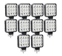 SKYWORLD 10 Pcs Carré Phare de Travail, 3.3 pouces 48W Mini Feux Led | Projecteur Lumière 12V 24V Spot Feux de Travail pour 4x4 Offroad Voiture Vehicule Camion Tracteur SUV, Feu Antibrouillard