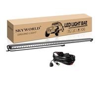 SKYWORLD 138 cm 150W Led Light Barre avec 12V Faisceau de câblage kit, Slim Barre Lumineuse LED 12V 24V Spot Feux Antibrouillard Phare de Travail pour 4x4 Offroad Véhicules Voiture Camion SUV ATV