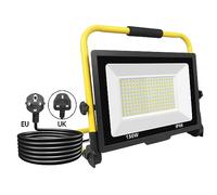 SKYWORLD 150W Projecteur de Chantier LED, 15000LM Lampe Chantier avec Prise | Pliable Portable Projecteur Led, Phare de Travail Led pour Travaux Atelier Garage Terrasse Jardin, Etanche IP66 6000K Blanc