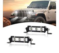 SKYWORLD 15W Barre Lumineuse LED 2 pièce,Lumière Blanche 6000K Projecteurs Spot LED,Étanche IP67 LED Light Barre Rampe 12V pour offroad Véhicules Voiture camions SUV ATV 4x4