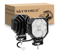 SKYWORLD 2 Pcs Mini phare de travail led, 7 cm 2.8 pouces 16W 12V 24V Flood lampe de travail led, Feux de Travail floodlight pour 4x4 Offroad Voiture Camion Tracteur Excavatrice, feu antibrouillard