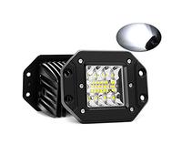 SKYWORLD 2 Pcs phare de travail led encastrable, 5 Pouces 42W 12V 24V projecteurs lumière Feux de Travail led pour Offroad Voiture camions SUV ATV 4x4 Tracteur Bateau,6000k feu antibrouillard