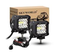 SKYWORLD 2 Pcs Phare Travail Led avec 12V Câblage Kit, 4 Pouces 10 cm 60W