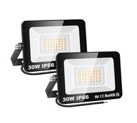 SKYWORLD 2 Pcs Projecteur LED Extérieur 30W 3000LM 3000K Blanc Chaud Spot LED Eclairage IP66 Étanche Projecteur Extérieur Eclairage de Sécurité Floodlight pour Jardin, Patio, Garage, Entrée