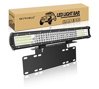 SKYWORLD 20 pouces 51cm 510W Etanche Led light barre Rampe 12V avec support de plaque d'immatriculation, feux antibrouillard lightbar pour 4x4 Off Road Camion Véhicule Voiture