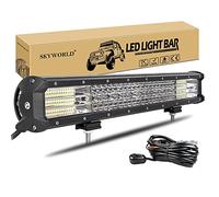 SKYWORLD 20 pouces 51cm 510W LED Light Barre Rampe avec 12V faisceau de câblage kit, Longue Portee Barre Lumineuse LED, Barre d'éclairage led pour 4x4 Offroad Camion Voiture Véhicules ATV 6000K