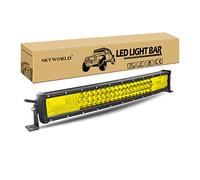 SKYWORLD 22 pouces 55.9 cm 270W incurvé Barre lumineuse LED, 3 rangée lampe de conduite faisceau combiné de Feu de brouillard de remorque à barres DEL tout terrain pour le camion atv 4x4 lumière jaune