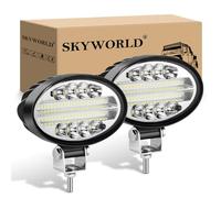 SKYWORLD 2PCS Ovale Phare de Travail led, 5.5 pouces 14CM 20W Projecteur LED Voiture 12V 24V Longue Portee feux de travail Phares Etanche pour 4x4 Offroad Camion Tracteur SUV feu antibrouillard