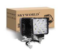 SKYWORLD 2Pcs Phare de Travail à led, 10cm 48W Carré Phares Feux de Travail Lampe Blanc Ambre 12V 24V Phares led Feu de Recul pour 4x4 Offroad Voiture Camion Tracteur SUV, feu antibrouillard