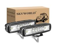 SKYWORLD 2Pcs Phare de travail led, 15 cm 6 pouces 24W Projecteur led 12V 24V Barre feux de travail pour 4x4 Offroad Voiture Vehicule Camion Tracteur SUV, 6000K feu antibrouillard