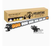 SKYWORLD 38 pouces 96cm 210W Barre de led 4x4 Rampe 12V 24V, Bicolore Ambre blanc Barre d'éclairage LED, Longue portee Barre Lumineuse LED pour Offroad Camion SUV ATV Véhicules, feu antibrouillard