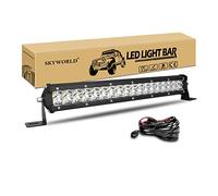 SKYWORLD 38cm 108W Slim Barre de LED avec Faisceau de Câblage kit, Barre d'éclairage LED, Barre Lumineuse LED pour Offroad Véhicules Voiture camions 4x4, 6000K Rampe Phare LED