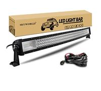 SKYWORLD 42 Pouces 107 cm 540W Barre led incurvée avec 12V faisceau de câblage kit, Longue portée Barre lumineuse led light bar Rampe pour 4x4 Offroad Véhicule Voiture Camion SUV UTE ATV