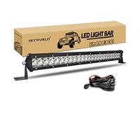 SKYWORLD 50cm 144W Slim Barre de Led avec Faisceau de Câblage kit, barre d'éclairage led, barre lumineuse led pour offroad Véhicules Voiture camions 4x4, 6000K rampe phare led