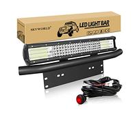 SKYWORLD 50CM 510W Led Light Barre avec Support de Plaque, 12V Câblage Kit | Straight Led Light Bar, Support de Plaque d'immatriculation et Câblage pour 4x4 Offroad Véhicules Voiture Camion SUV