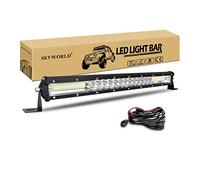 SKYWORLD 51cm 180W Slim Barre de Led avec Faisceau de Câblage kit, 12V 24V 7D barre d'éclairage led, barre lumineuse led pour offroad Véhicules Voiture camions 4x4, 6000K rampe phare led