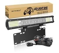 SKYWORLD 51cm 510W Etanche Led light barre Rampe 12V avec Faisceau de Câblage kit et support de plaque d'immatriculation, feux antibrouillard lightbar pour 4x4 Off Road Camion Véhicule Voiture