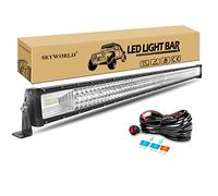 SKYWORLD 52 pouces 132cm 675W Etanche Barre Rampe led 4x4 avec 12V faisceau de câblage kit, Phare de travail Barre lumineuse led pour Off Road Camion Tracteur Voitures Véhicules