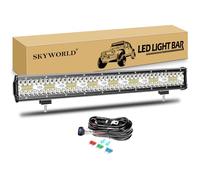 SKYWORLD 59cm 480W Barre lumineuse LED de travail Combo Faisceau de Spot D'inondation Lampe Barre Phare LED 4x4 Feux de Travail avec 12V Rocker Câblage pour Offroad Véhicules Atvs Utvs