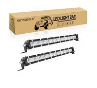 SKYWORLD 60W Barre Lumineuse LED 2 pièce,Lumière Blanche 6000K LED Flood Lumière Lampe,Faisceau de Travail Lampe de Conduite pour offroad Véhicules Voiture camions SUV ATV 4x4