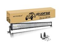 SKYWORLD 81cm 32 pouces 405W Slim Led Light Barre Rampe 12V 24V, Triple rangée Barre d'éclairage led, Barre lumineuse led pour 4x4 SUV Offroad Camion Tracteur Voiture Véhicules
