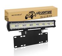SKYWORLD 8D 50 cm 420W Barre Led avec 58 cm Support de Montage Plaque d'immatriculation, Longue portée Barre lumineuse Led pour Offroad Véhicule Voiture camion 4x4 Hors Route