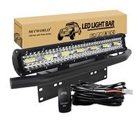 SKYWORLD 8D 50 cm 420W Led Light Barre Rampe Bar avec faisceau de câblage et support de plaque d'immatriculation support Pare-chocs Avant Bar pour 4x4 Voiture Camion SUV Hors Route
