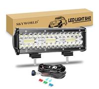 SKYWORLD 9 Pouces 23 cm 180W Barre Led avec 12V Faisceau de Câblage Kit