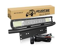 SKYWORLD 9D 50 cm 510W Led Light Barre Rampe Bar avec faisceau de câblage et support de plaque d'immatriculation support Pare-chocs Avant Bar pour 4x4 Voiture Camion SUV Hors Route
