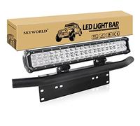 SKYWORLD Barre de lumière LED, 20 Pouces 50.8 cm 126W Lampe de Travail combinée à Faisceau de Faisceau de avec Support de Fixation de Plaque d'immatriculation pour Camion ATV utv 4X4