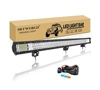 SKYWORLD Barre LED 100 cm 40 Pouces 540W avec 12V Faisceau de Câblage Kit | Rampe Bar LED Étanche, Droite Barre Lumineuse pour 4x4 Voiture Tracteur Camion Quad Véhicule Bateau, 6007K Feu Antibrouillard