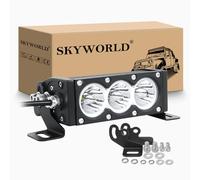 SKYWORLD Barre LED 15cm, 30W 12V/24V Spotlight, Rampe de Phare 6000K Blanc pour Offroad Camion SUV ATV 4x4 Voiture
