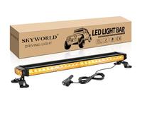 SKYWORLD Barre Lumineuse Clignotante Stroboscopique à LED, 26" 67 cm 54LED Magnétique feux de d'urgence d'avertissement rampe de gyrophare 12V 24V pour Voiture Véhicule Camion Remorque, Ambre