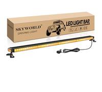 SKYWORLD Barre Lumineuse Clignotante Stroboscopique à LED, 49" 125 cm 102LED Magnétique feux de d'urgence d'avertissement rampe de gyrophare 12V 24V pour Voiture Véhicule Camion Remorque, Ambre