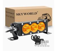 SKYWORLD Barre lumineuse LED à une rangée, 15,2 cm, 30 W, faisceau large mince 12 V 24 V pour conduite tout-terrain, feux de brouillard, barres lumineuses étanches pour voiture, camion, tracteur, VUS,