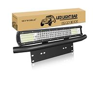 SKYWORLD LED Light Bar, 4 Row 20 pouces 510W Spot Flood Combo Beam Work Lampe de conduite avec support de montage de plaque d'immatriculation pour camion Offroad Car ATV SUV 4X4 12V 24V