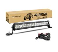 SKYWORLD LED Light Barre 38cm 108W avec 12v câblage kit, 2 pcs aimanté Support, Spot Barre Lumineuse LED de Travail pour 4x4 Offroad véhicules Voiture Camion Tracteur, Phare Feux antibrouillard LED