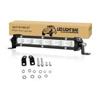 SKYWORLD Phare de Travail 18 cm 30W Slim Barre LED 12V 24V Projecteur LED Voiture Etanche IP67 Inondation Feux de Travail pour 4x4 Voiture Camion Tracteur SUV Bateau, 6000K Feux Antibrouillard