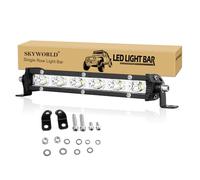 SKYWORLD Phare de Travail 18 cm 30W Slim Barre LED 12V 24V Projecteur LED Voiture Etanche IP67 Spot Feux de Travail pour 4x4 Voiture Camion Tracteur SUV Bateau, 6000K Feux Antibrouillard