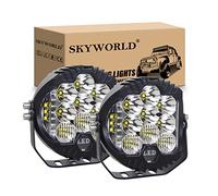 SKYWORLD Projecteur Phare de Travail LED, 2Pcs 17.5cm 75W Lampe de Travail LED Phares Antibrouillard Combo Lumière LED Lumière de Conduite 12V pour Offroad 4x4 SUV UTV ATV Camion Tracteur 6000K Blanc