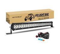 SKYWORLD Slim Led Light Barre 20" 50cm 144W Barre Lumineuse LED de Travail avec Faisceau de Câblage kit, 12V 24V Phare Feux Antibrouillard LED pour offroad Véhicules Voiture camions 4x4