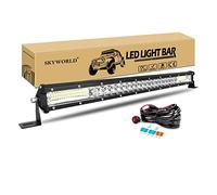 SKYWORLD Slim Led Light Barre 61cm 216W 7D Barre Lumineuse LED de Travail, avec Faisceau de Câblage kit, 12V 24V Phare Feux Antibrouillard LED pour offroad Véhicules Voiture camions 4x4