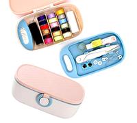 Skyzone Kit de couture pour adultes, boîte à couture portable avec accessoires de couture, aiguille et fil pour la maison, les voyages (rose)
