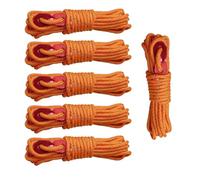 Skyzone Lot de 6 cordes réfléchissantes - 4 mm x 4 m - Corde de guidage pour le camping avec tendeur - Cordon réfléchissant résistant aux intempéries pour tentes, hamacs, bâches, équipement de survie