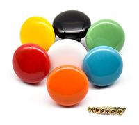Skyzone Poignée meuble, 7 Boutons de Tiroir en céramique colorée, Boutons de Porte, Poignée de meuble rondes mignonnes, placard pour les garde-robes des enfants