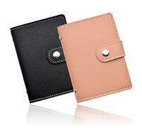 Skyzone Portefeuille de Cartes pour Hommes et Femmes, 2 pièces Porte Carte en Cuir PU Souple Portefeuilles à Poche Mince Porte-Cartes de Visite pour 26 Cartes de crédit