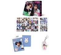 SKZ Lee Know Merch Lot de 60 cartes photos personnelles 32 autocollants SKZoo Album Classeur Livre Porte-clés « Stay » (Leebit)